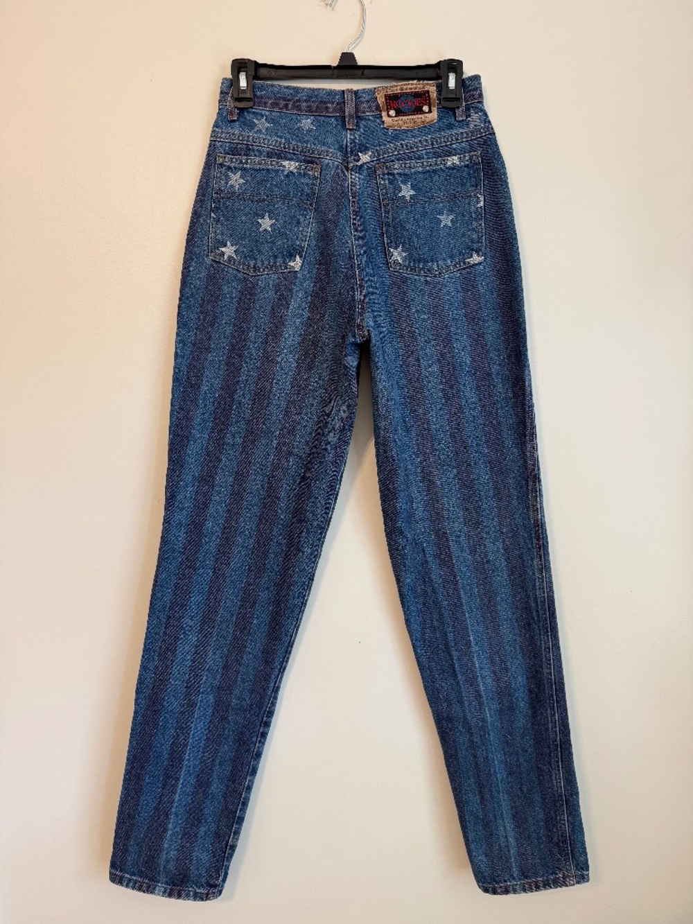Vintage 1980s Rockies Western Jeans "Stars and Stripes" Pattern RARE Size 30/11